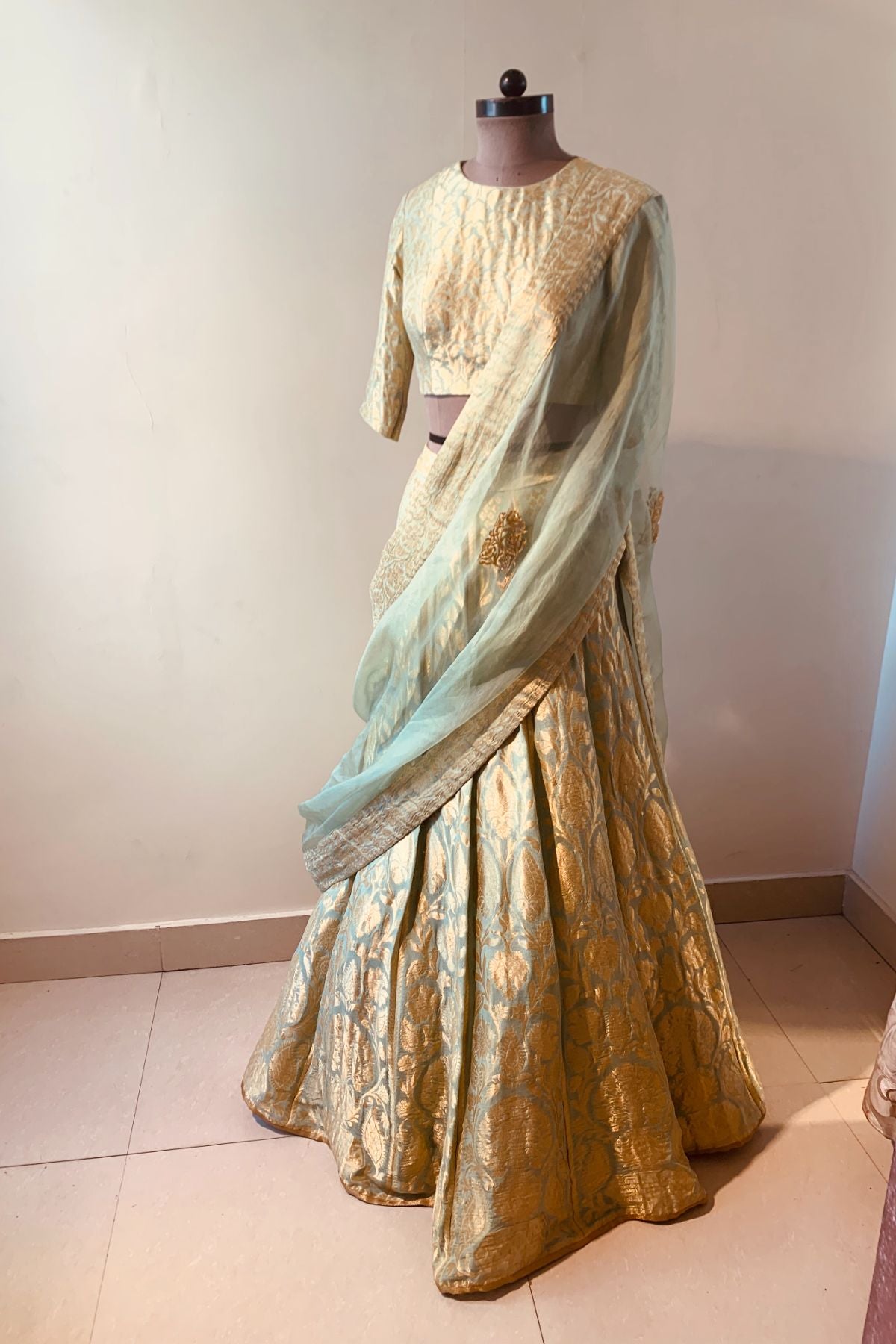 Aqua Benarasi Lehenga