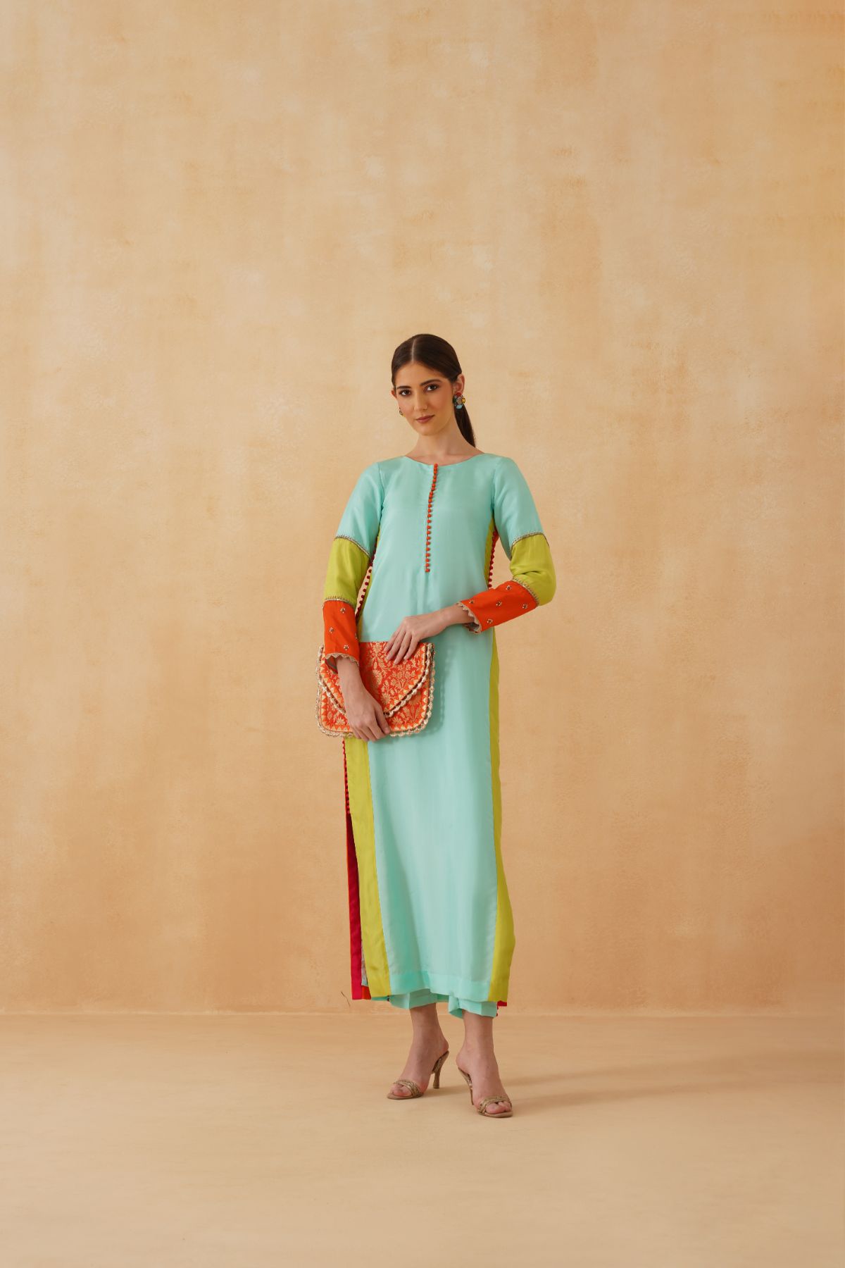 Cyan /Green Kurta Set