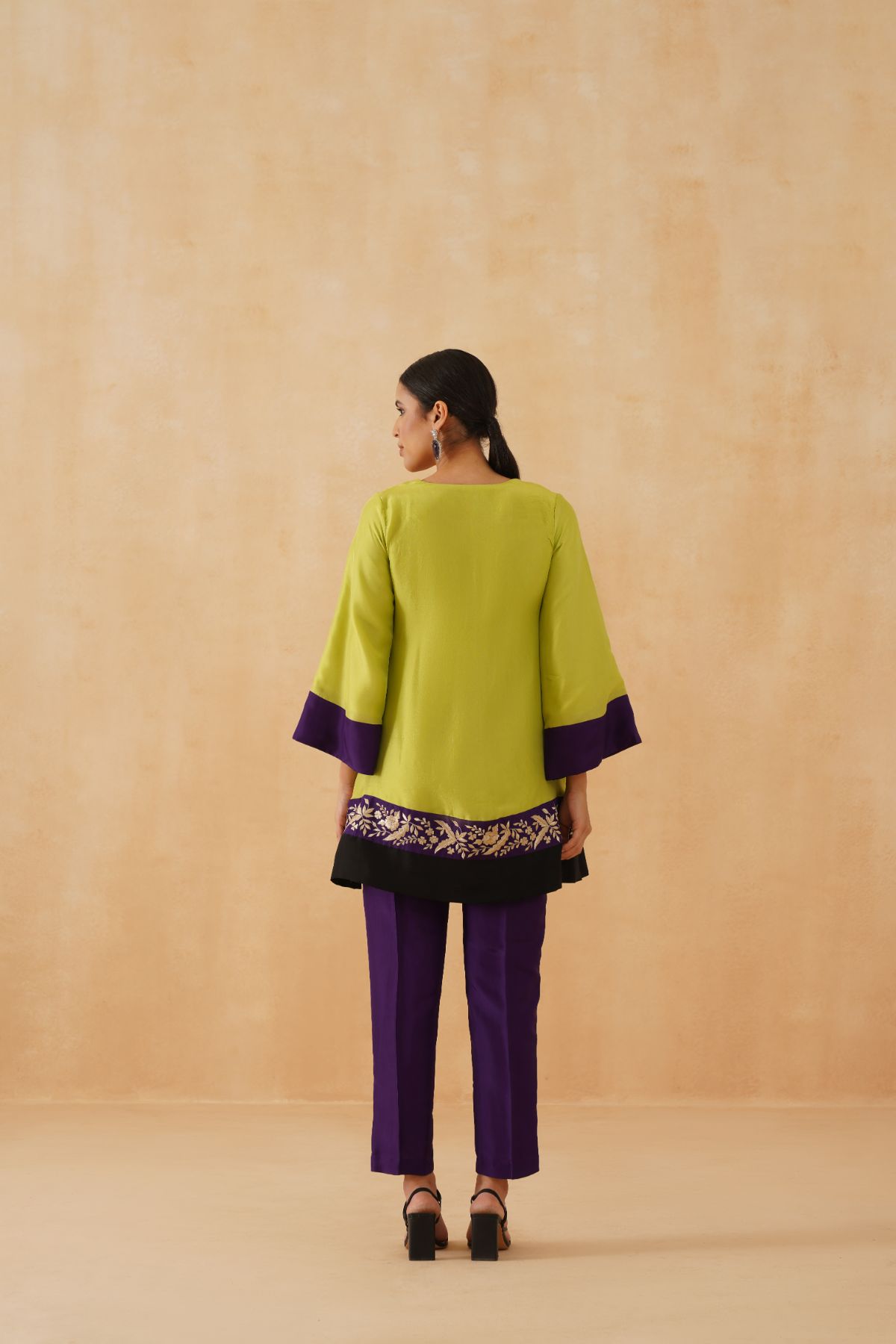 Green /purple Kurta Set