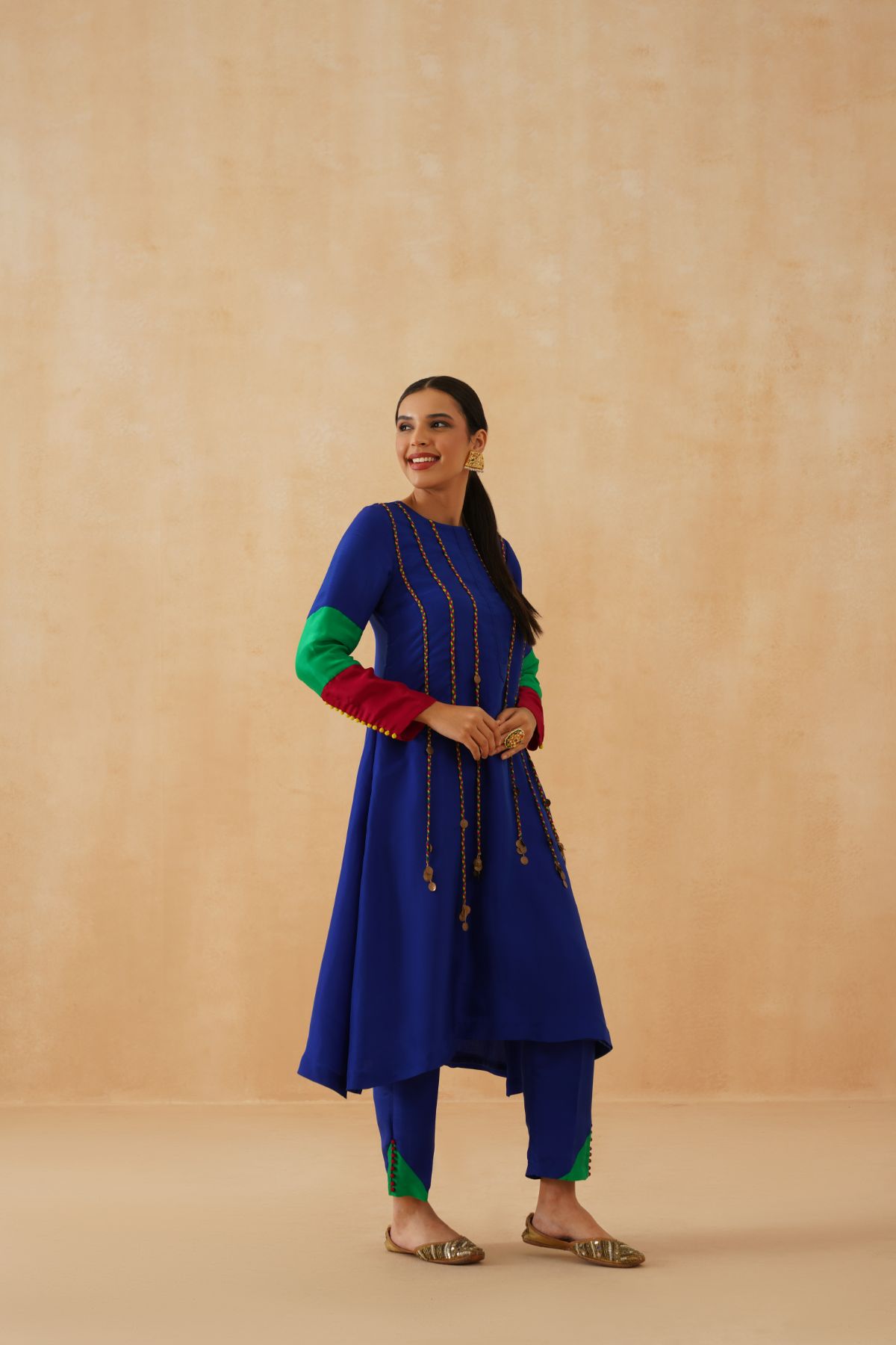 Blue Braid Kurta Set