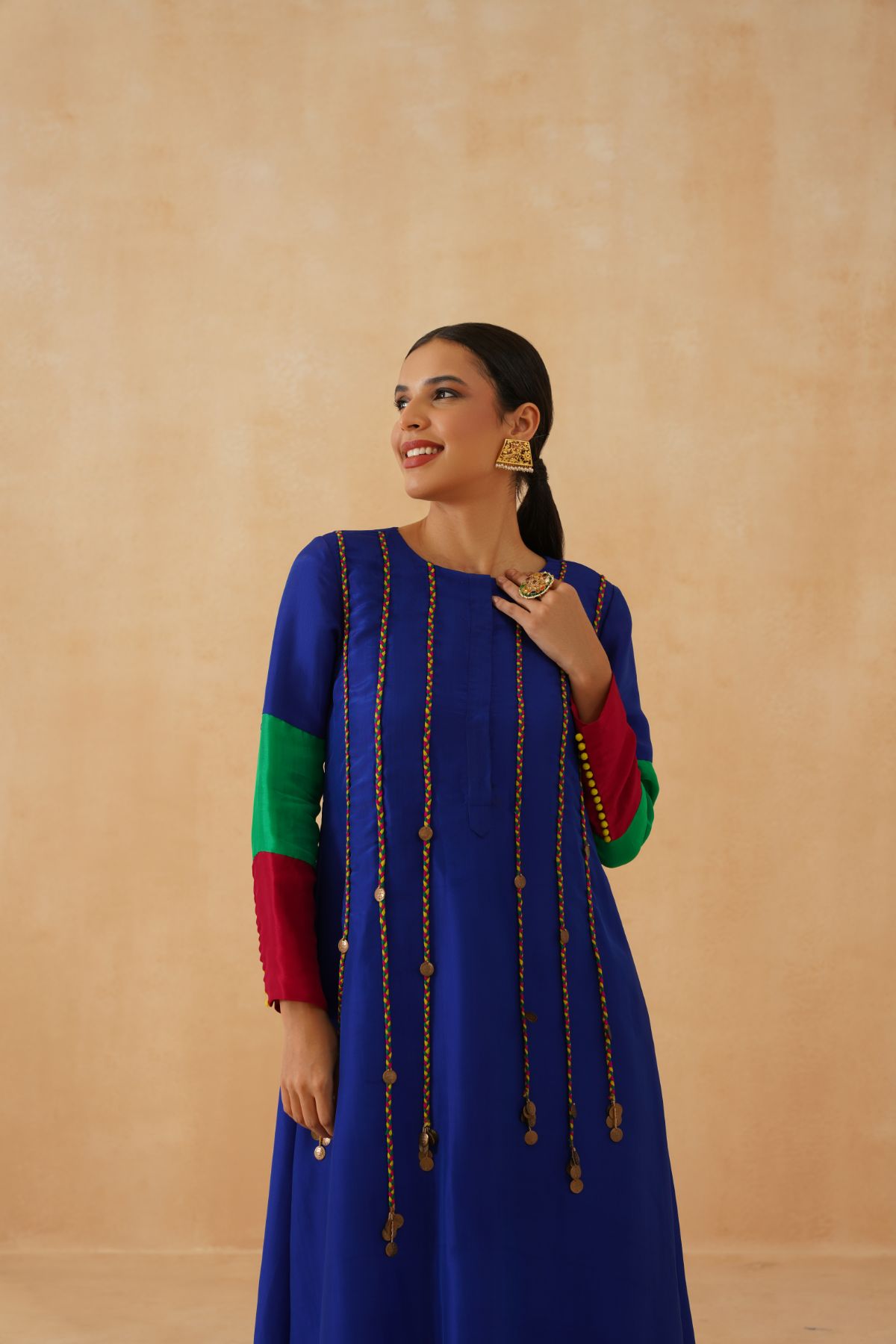 Blue Braid Kurta Set