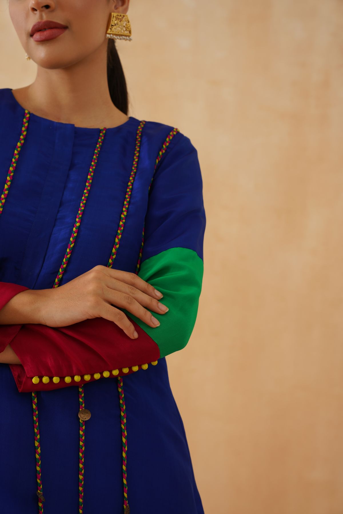 Blue Braid Kurta Set