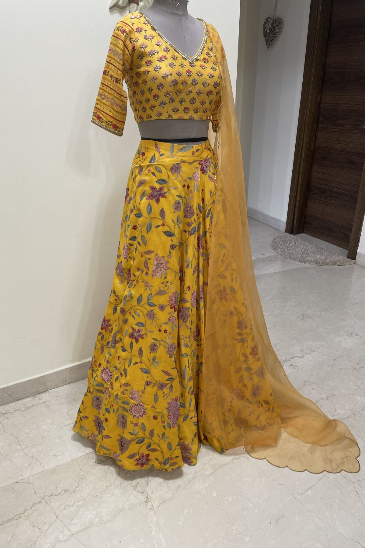 Mustard Floral Lehenga