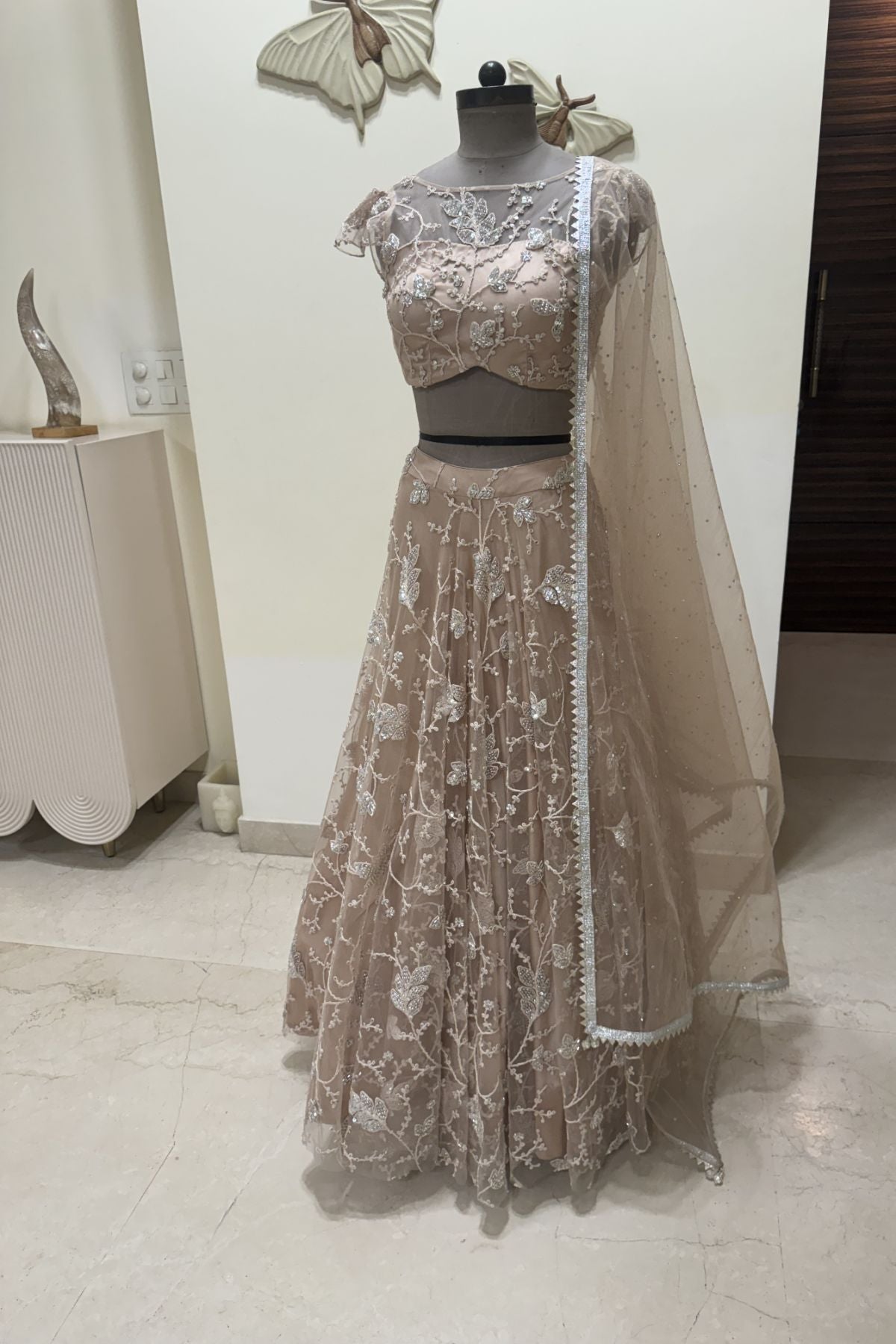 Champagne embroidered lehenga