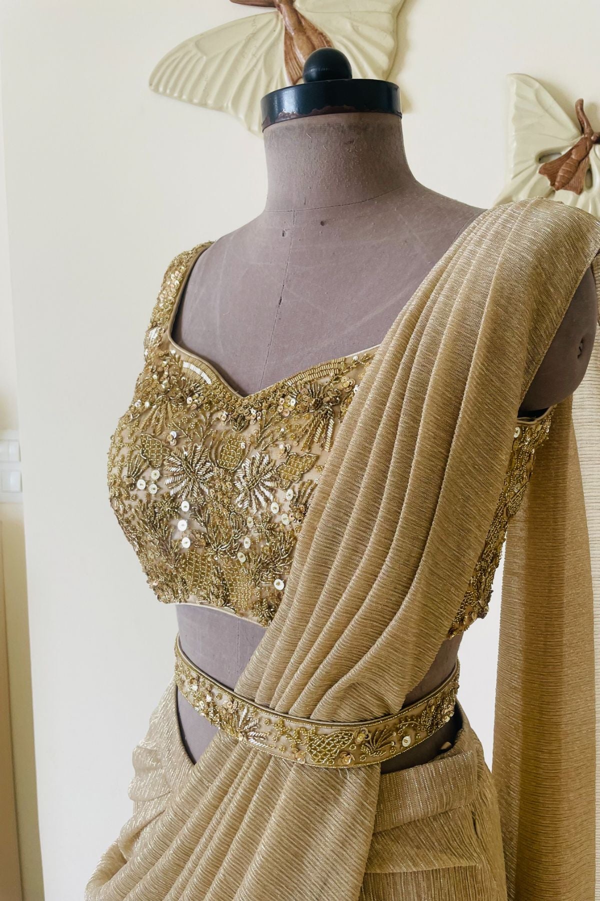 Gold Drape Saree