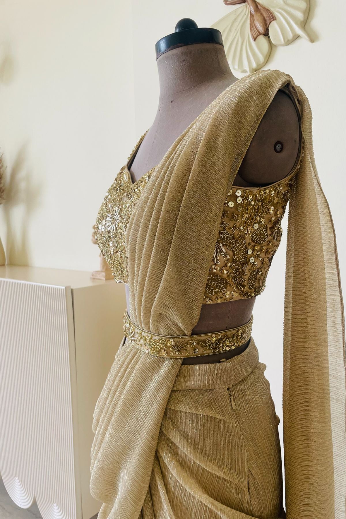 Gold Drape Saree