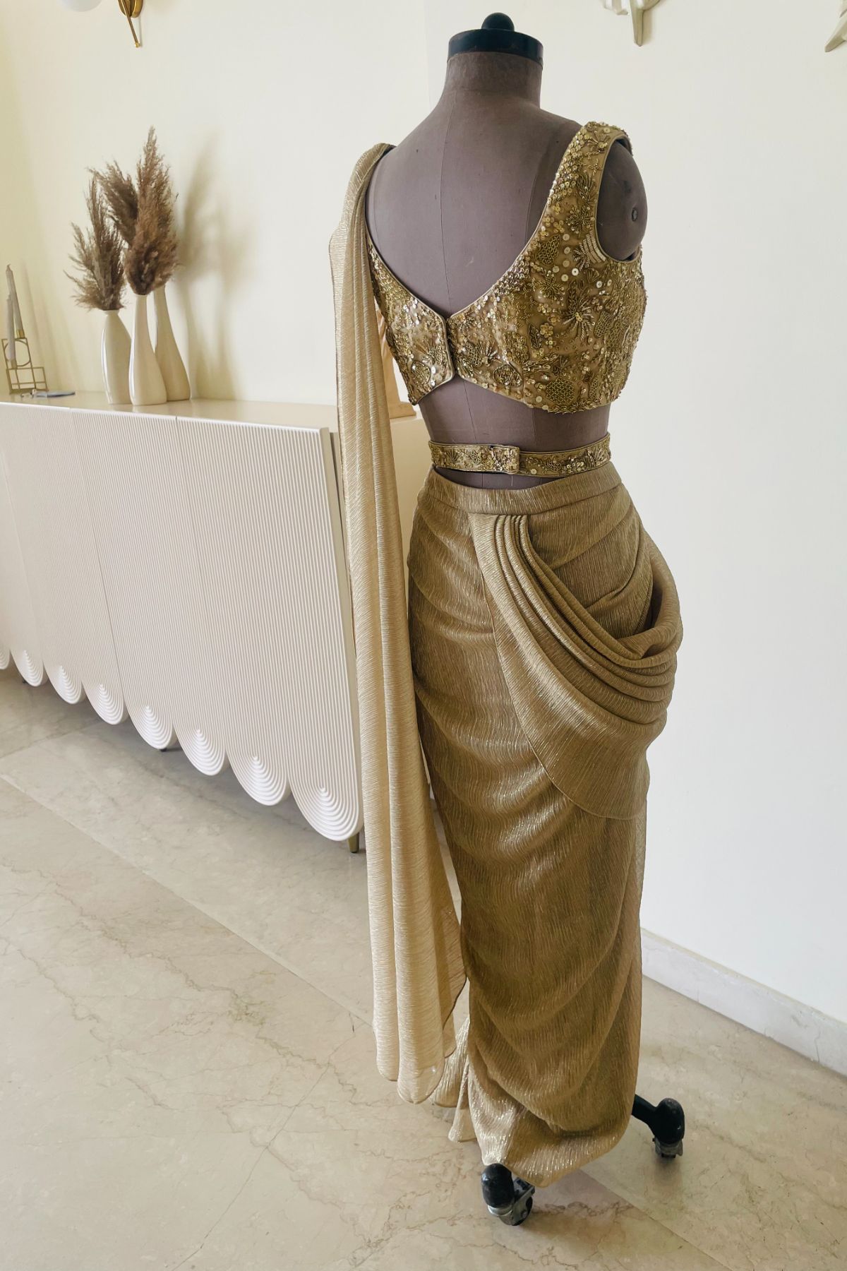 Gold Drape Saree