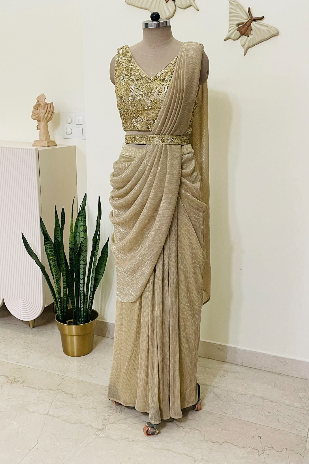 Gold Drape Saree