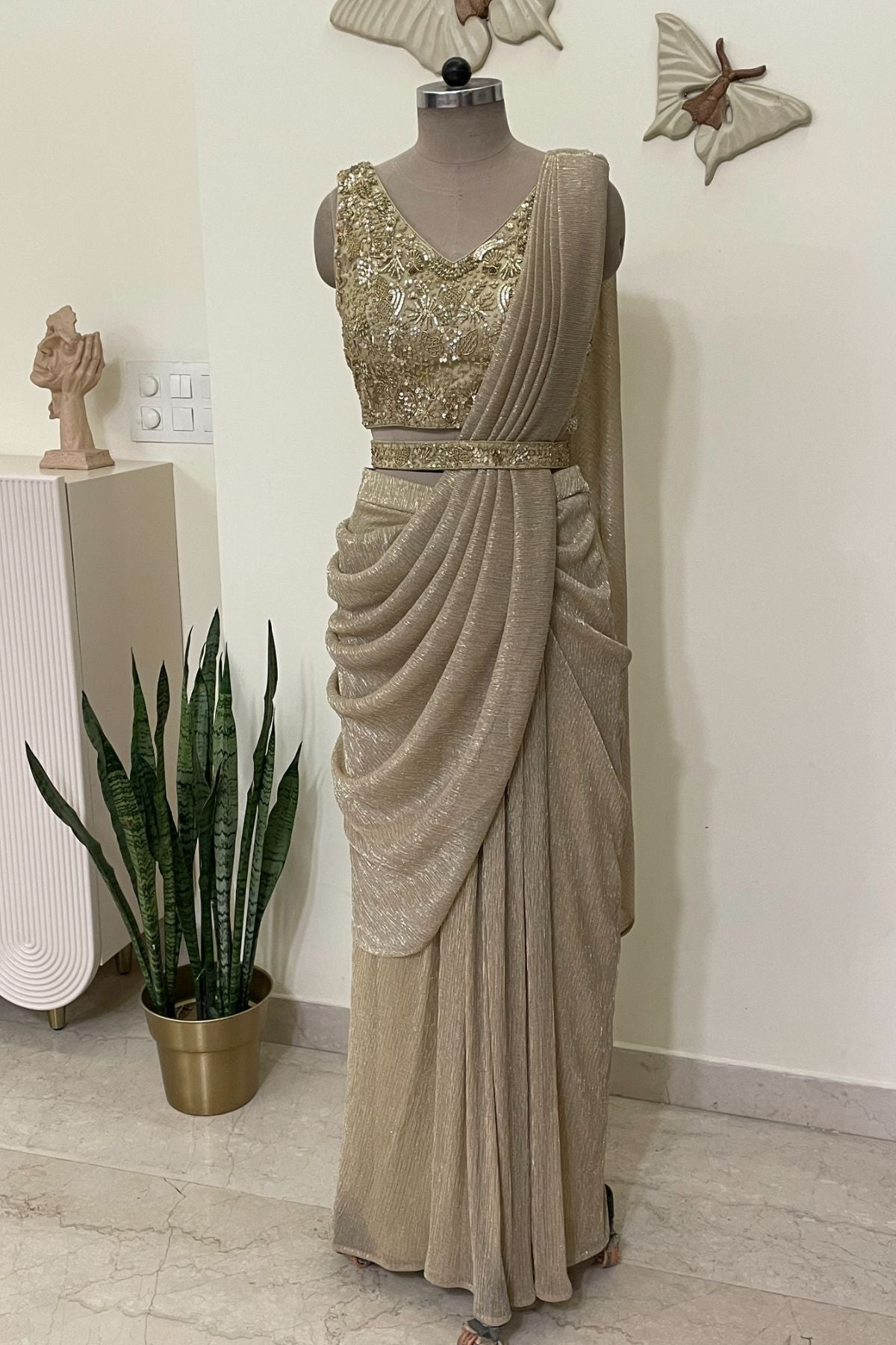 Gold Drape Saree