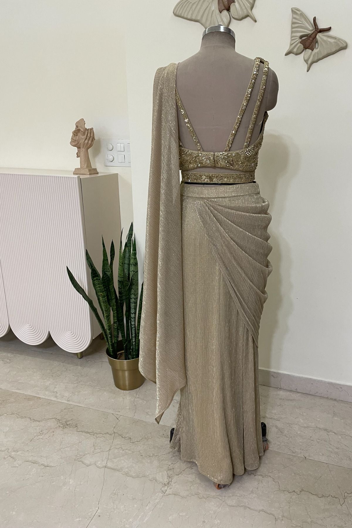 Gold Drape Saree