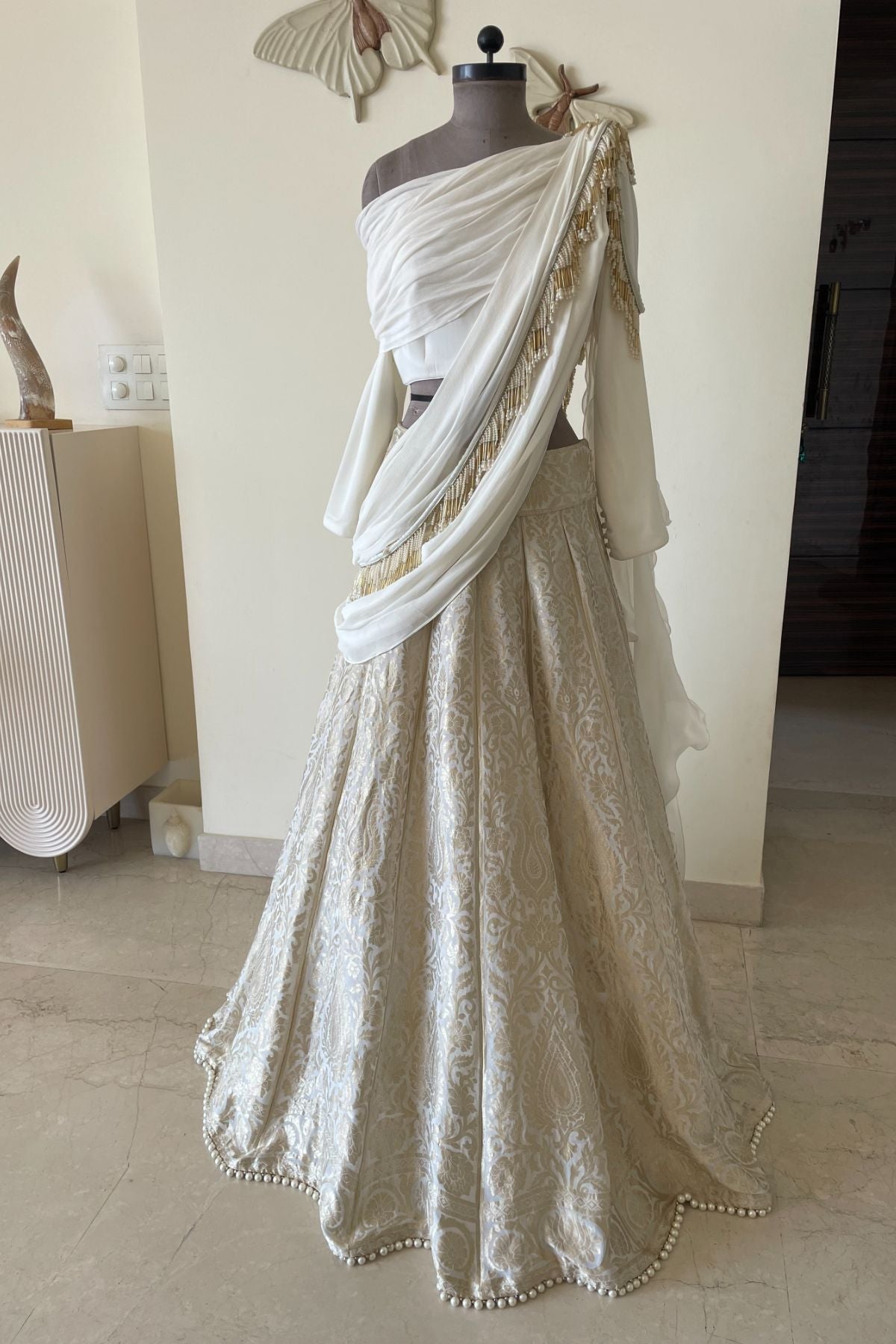 Draped Benarasi Lehenga