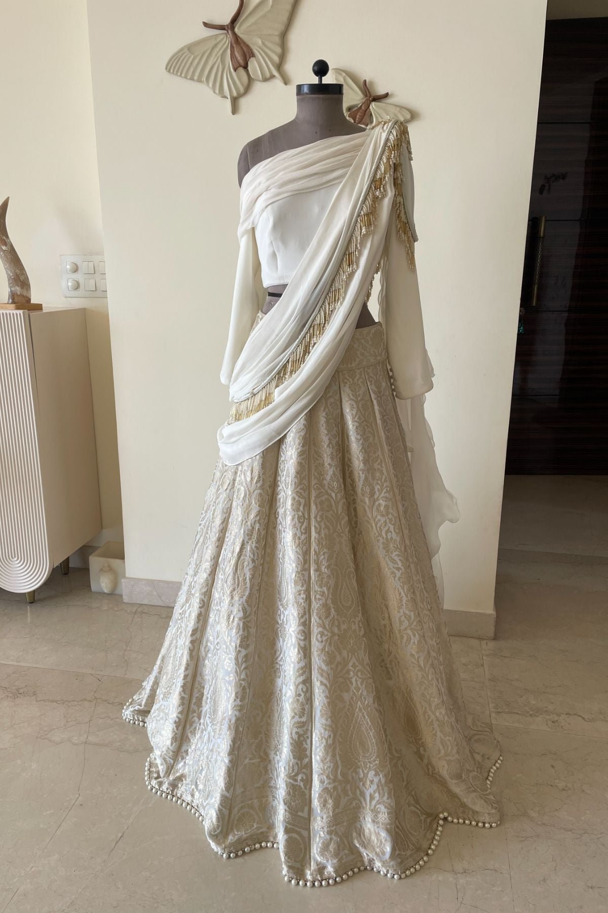 Draped Benarasi Lehenga