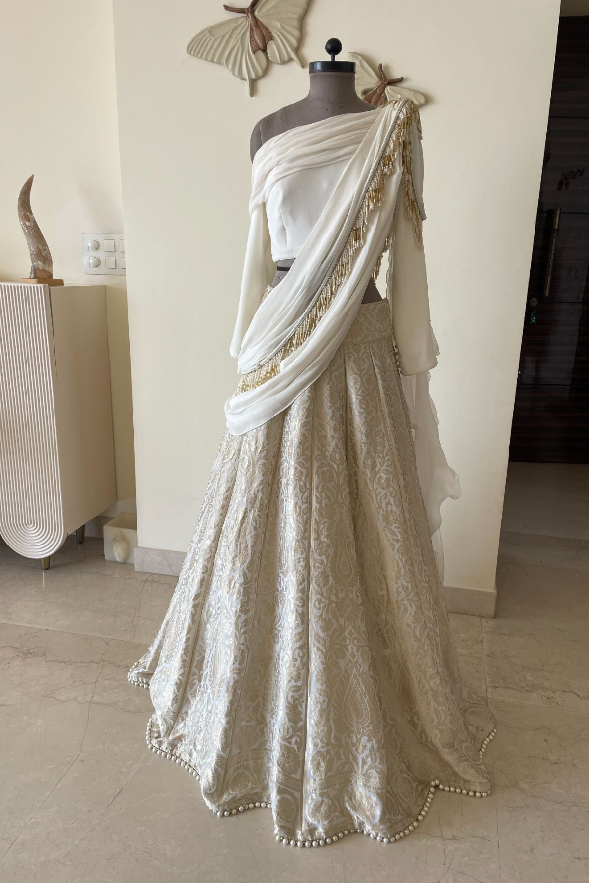 Draped Benarasi Lehenga