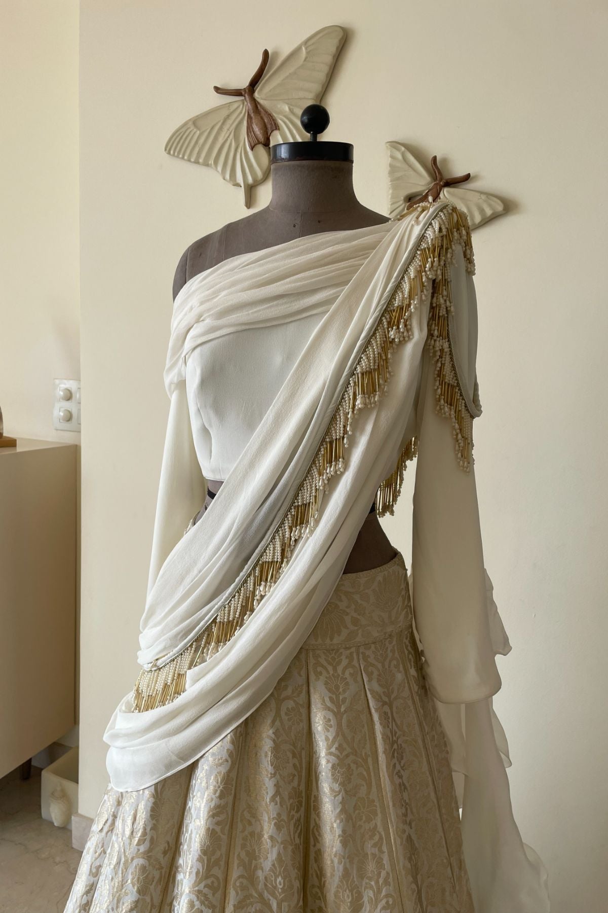 Draped Benarasi Lehenga