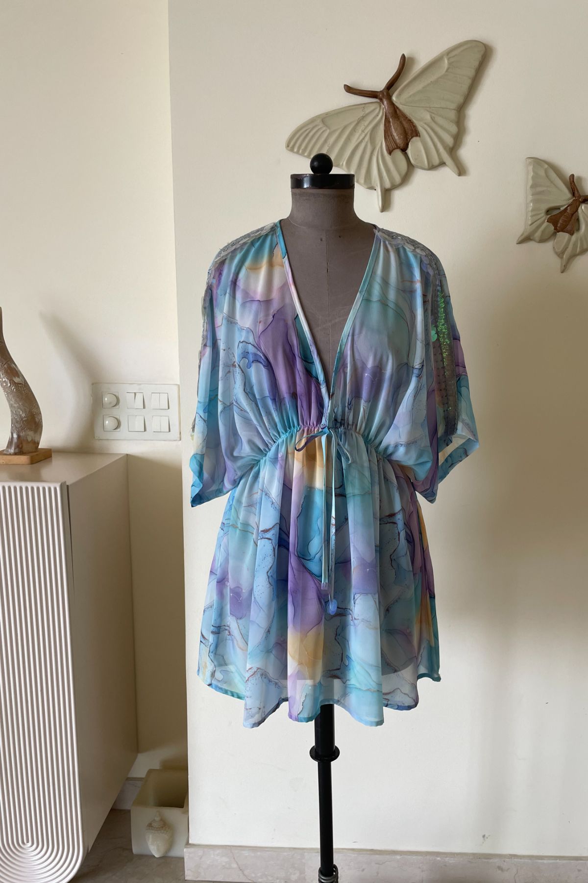 Marble Print Beach Kaftan